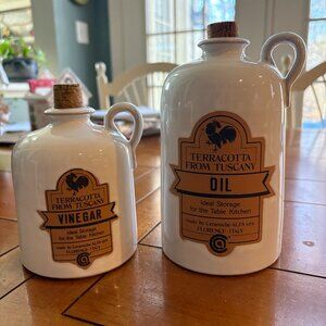 VINTAGE - TERRA COTTA - Oil/Vinegar set from Tuscany